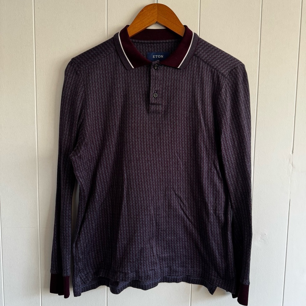 Eton Men's Filo di Scozia Jacquard Polo Shirt